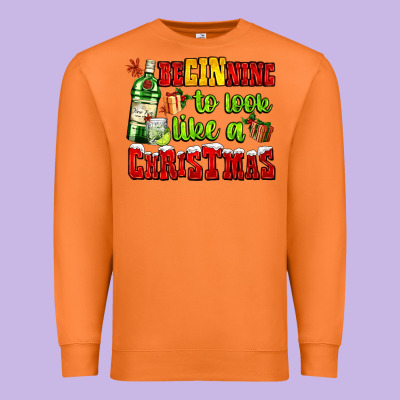 Beginning To Look Like A Christmas With Gin And Gifts Premium Sweatshirt Designed By Adodesignshop