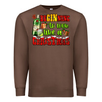 Chestnut beginning to look like a christmas with gin and gifts Premium Sweatshirt - AdoDesignShop