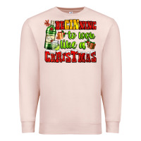 Pale Pink beginning to look like a christmas with gin and gifts Premium Sweatshirt - AdoDesignShop