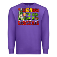 Purple beginning to look like a christmas with gin and gifts Premium Sweatshirt - AdoDesignShop