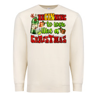 Sandshell beginning to look like a christmas with gin and gifts Premium Sweatshirt - AdoDesignShop