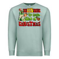 Seafoam beginning to look like a christmas with gin and gifts Premium Sweatshirt - AdoDesignShop