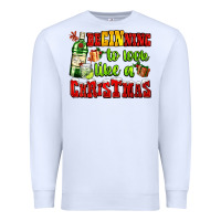 White beginning to look like a christmas with gin and gifts Premium Sweatshirt - AdoDesignShop