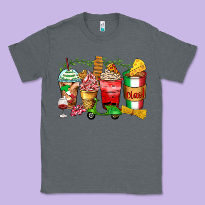Italy Coffee Cups Classic Tee Designed By Zillion Design Studio