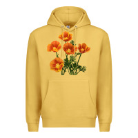 Antique Gold California Poppy Flower Premium Hoodie - RanaPortraitStore