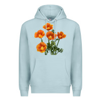 Blue Mist California Poppy Flower Premium Hoodie - RanaPortraitStore