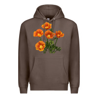 Coffee California Poppy Flower Premium Hoodie - RanaPortraitStore