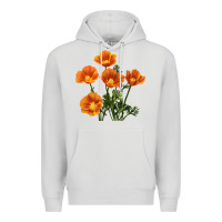 Dove Grey California Poppy Flower Premium Hoodie - RanaPortraitStore
