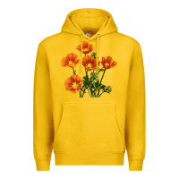 Lemon California Poppy Flower Premium Hoodie - RanaPortraitStore