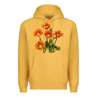 Mustard California Poppy Flower Premium Hoodie - RanaPortraitStore