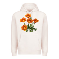 Pale Pink California Poppy Flower Premium Hoodie - RanaPortraitStore