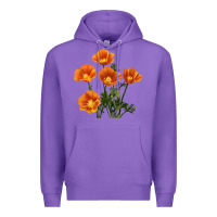 Purple California Poppy Flower Premium Hoodie - RanaPortraitStore