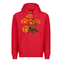 Red California Poppy Flower Premium Hoodie - RanaPortraitStore