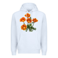 White California Poppy Flower Premium Hoodie - RanaPortraitStore