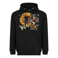 Black leopard cross sunflower butterfly Heavyweight Hoodie - JahusDesignShop