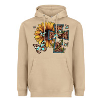 Leopard Cross Sunflower Butterfly Heavyweight Hoodie | Teevron