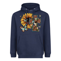 Navy leopard cross sunflower butterfly Heavyweight Hoodie - JahusDesignShop
