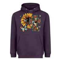 Plum leopard cross sunflower butterfly Heavyweight Hoodie - JahusDesignShop
