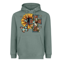Sage leopard cross sunflower butterfly Heavyweight Hoodie - JahusDesignShop