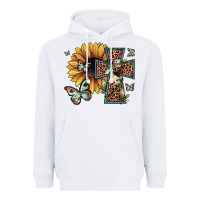 White leopard cross sunflower butterfly Heavyweight Hoodie - JahusDesignShop