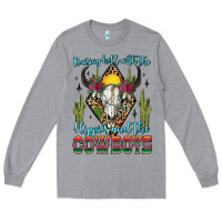 Heather Grey raising hell with the hippies and the cowboys Long Sleeve Tee - Zillion Design Studio