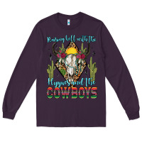 Plum raising hell with the hippies and the cowboys Long Sleeve Tee - Zillion Design Studio