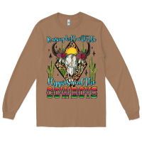Toasted Coconut raising hell with the hippies and the cowboys Long Sleeve Tee - Zillion Design Studio
