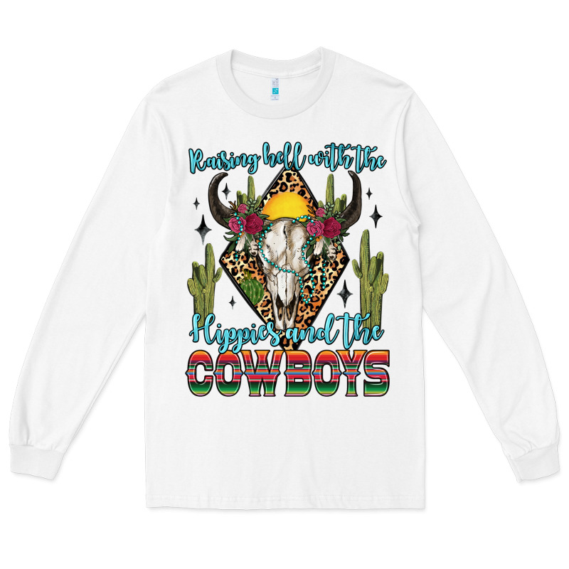 Raising Hell With The Hippies And The Cowboys Long Sleeve Tee by Zillion Design Studio | Teevron