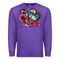 Purple certified nursing assistant cna hearts Premium Sweatshirt - Jasminsmagicworld