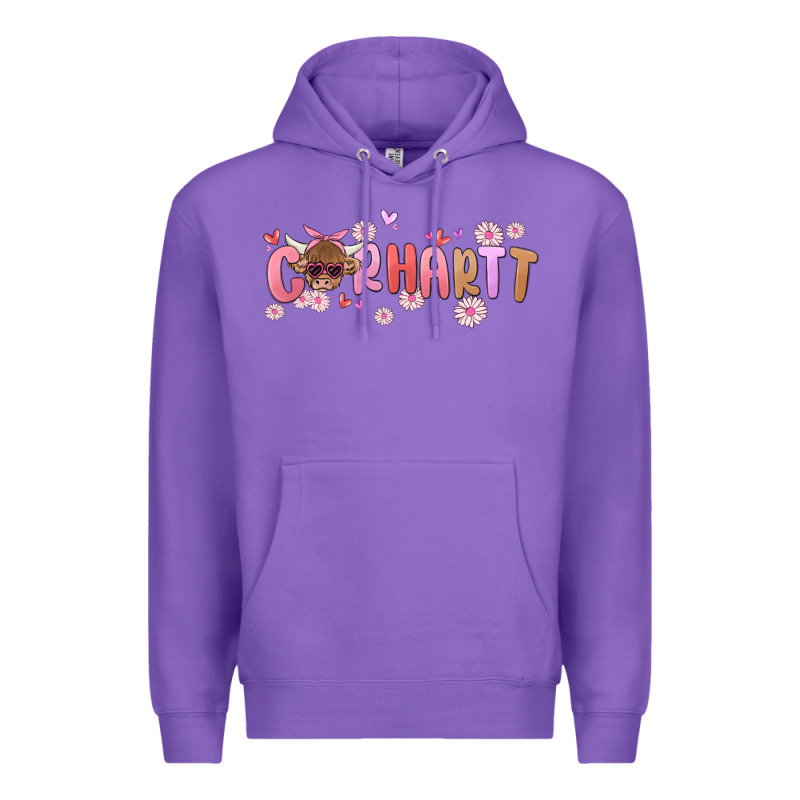 Carhartt Cow Valentines Day Premium Hoodie by MaliasSmallBusiness | Teevron