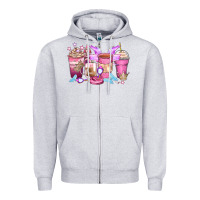 Heather Grey princess coffee cups Zipper Hoodie - Zillion Design Studio
