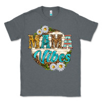 Charcoal Heather mama vibes with daisies Classic Tee - texasbilliewilder