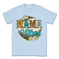 Dusty Blue mama vibes with daisies Classic Tee - texasbilliewilder