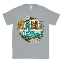 Heather Grey mama vibes with daisies Classic Tee - texasbilliewilder