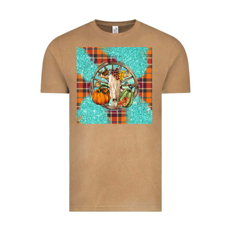 Fall Bull Skull Vintage Tee by BarkalooDesign | Teevron