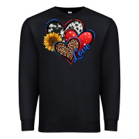 Black 4th of july american hearts Premium Sweatshirt - Jasminsmagicworld