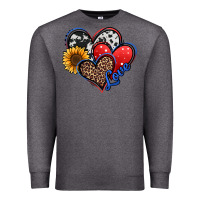 Charcoal Heather 4th of july american hearts Premium Sweatshirt - Jasminsmagicworld