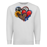 Dove Grey 4th of july american hearts Premium Sweatshirt - Jasminsmagicworld