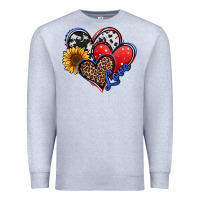 Heather Grey 4th of july american hearts Premium Sweatshirt - Jasminsmagicworld