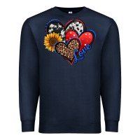 Navy 4th of july american hearts Premium Sweatshirt - Jasminsmagicworld