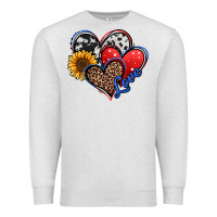 Oatmeal Heather 4th of july american hearts Premium Sweatshirt - Jasminsmagicworld
