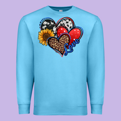 4th Of July American Hearts Premium Sweatshirt Designed By Jasminsmagicworld