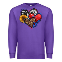 Purple 4th of july american hearts Premium Sweatshirt - Jasminsmagicworld