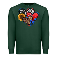 Sports Green 4th of july american hearts Premium Sweatshirt - Jasminsmagicworld