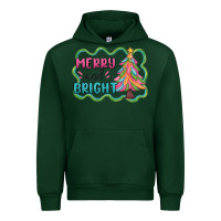 Forest Green merry and bright christmas tree Urban Hoodie - MaliasSmallBusiness