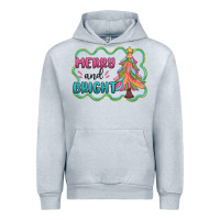 Heather Grey merry and bright christmas tree Urban Hoodie - MaliasSmallBusiness