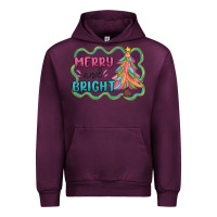 Mauve Wine merry and bright christmas tree Urban Hoodie - MaliasSmallBusiness