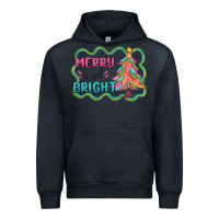 Navy merry and bright christmas tree Urban Hoodie - MaliasSmallBusiness