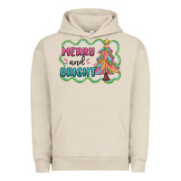 Pigment French Oak merry and bright christmas tree Urban Hoodie - MaliasSmallBusiness