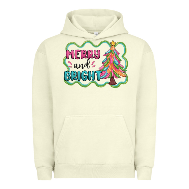 Merry And Bright Christmas Tree Urban Hoodie by MaliasSmallBusiness | Teevron